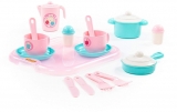 Set de joaca Ustensile bucatarie pentru 2 persoane 80486, 19 piese/set Polesie