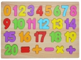 Puzzle din lemn, incastru, numere 