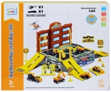 Set de joaca Parcare cu masina si elicopter, culoare maro 
