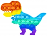 Jucarie senzoriala antistres Pop it Now and Flip it, Push Bubble, 20 cm, model Dinozaur multicolor
