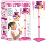 Microfon dublu cu baterii si suport pentru fete 