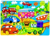 Puzzle din lemn, model Masini 