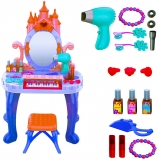Set de joaca Masuta cu oglinda, scaunel, orga si accesorii frumusete 