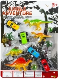 Set de joaca Masinute cu frictiune mici si dinozauri 