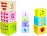 Cuburi educative, stivuibile, multicolore 