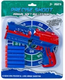 Set de joaca pistol cu gloante burete, albastru/rosu 