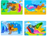 Puzzle din lemn, 3D, diverse animale