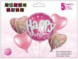 Baloane, Happy Birthday, folie aluminiu, roz, Roben Toys