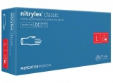 Manusi nitril nepudrate, albastru Nitrylex, marimea L, 100 buc/set, Mercator