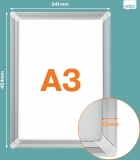 Rama pentru perete NOBO Premium Plus, aluminiu, cu click, A3, gri