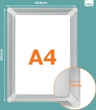 Rama pentru perete NOBO Premium Plus, aluminiu, cu click, A4, gri