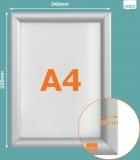 Rama pentru perete NOBO, aluminiu, cu click, A4, gri
