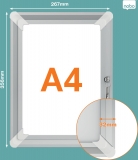 Rama pentru perete NOBO Premium Plus, aluminiu, cu cheie, A4, gri