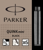 Rezerva stilou 6 bucati/set Parker Quink mini Ink black