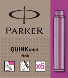Rezerva stilou 6 bucati/set Parker Quink mini Ink pink
