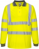Tricou polo cu maneci lungi Hi-Vis, galben, regular, Portwest
