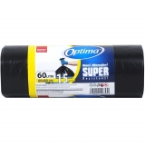 Saci menajeri Optima, negru, 60 L, 15 buc/set Sano