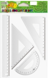 Trusa geometrie 4 piese/set liniar 20 cm S-Cool