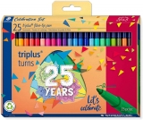 Set Carioca Triplus 323, editie aniversara 25 de ani, 25 culori/set Staedtler