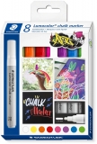Set marker creta diverse culori, Lumocolor 344, 8 buc/set Staedtler