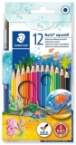 Creioane colorate 12 culori Aquarel si pensula Noris Staedtler