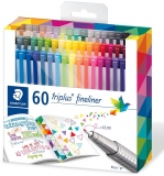 Fineliner Triplus 334, 60 culori/set Staedtler