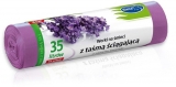 Saci menajeri cu snur, LDPE, Lavanda, 35 L, 15 buc/rola Stella