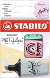 Textmarker Boss Mini Pastellove 3 culori/set, turcoaz, roz si gri, Stabilo 