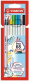 Carioca Pen 68 Brush 8 culori/set Stabilo 