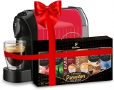 Espressor capsule Tchibo Cafissimo Easy Red + Set capsule cafea Tchibo Cafissimo Premium Collection 6 cutii/set