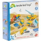 Set de joaca Utilaje de constructii din lemn premium, 5 piese, Tender Leaf Toys 