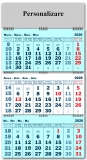 Calendar triptic pliabil, 40 x 60 cm, 3 x 12 file, 2026