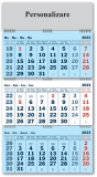 Calendar triptic pliabil, 40 x 60 cm, 3 x 12 file, 2023