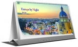 Calendar de birou Europe by Night, 21 x 10 cm, 6 file, 2026