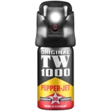 Spray cu piper pentru autoaparare, LED orbire, capac de siguranta tip flip-flop, TW1000, Jet Man, 40 ml