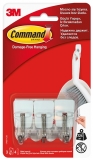 Carlig mic cu tija metalica 3 carlige + 4 benzi dublu adezive/set Command 3M 