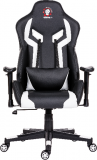 Scaun gaming ergonomic pro Venom, spatar inalt, alb-negru