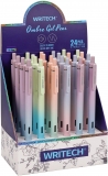 Display roller gel cu uscare rapida Writech, corp degrade pastel Ombre, 0.7mm, albastru, 24 buc/set