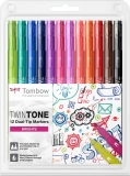 Markere TwinTone 12 culori brights Tombow