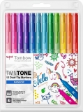 Markere rainbow TwinTone 12 culori Tombow