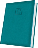 Agenda datata 2027 Herlitz DeLuxe Edolo, A5, 352 pagini, coperta din piele sintetica, culoare turcoaz