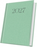 Agenda datata Herlitz Premium Deluxe Biella, 2027, A5, 352 pagini, coperta din piele sintetica, culoare verde menta