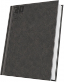 Agenda datata 2027 Herlitz Premium Deluxe Capalbio, A5, 352 pagini, coperta din piele sintetica, culoare gri antracit