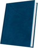 Agenda datata Premium Deluxe Favignana 2027 Herlitz, A5, 352 pagini, coperta din piele sintetica, culoare albastru navy