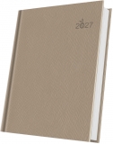 Agenda datata Herlitz Premium Deluxe Gargano, 2027, A5, 352 pagini, coperta din piele sintetica, culoare bej