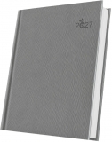 Agenda datata Herlitz Premium Deluxe Gargano, 2027, A5, 352 pagini, coperta din piele sintetica, culoare gri