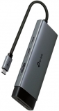 USB Type-C 7-Port Hub SPEC: 1 × USB-C Connector，1 × HDMI 4K 60Hz Port，1 × USB-C PD 100W Port，1 × SD + 1 × microSD(TF) up to 200MBps Port，2 × USB-A 3.0 Ports，1 × USB-C 3.0 Port FEATURE: Plug and Play, Self-storage for Connector, Fast Heat Dissipation, Flexible and Durable