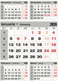 Calendar perete, A3, triptic, 2026