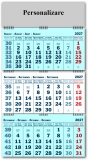 Calendar triptic pliabil, 40 x 60 cm, 3 x 12 file, 2027