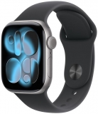 Apple Watch 11 GPS + Cellular, Carcasa Space Grey Aluminium 42mm, Black Sport Band - S/M